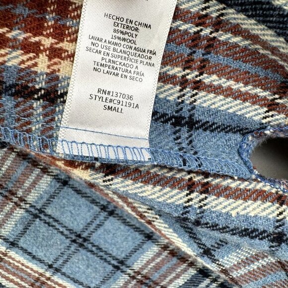 Paper Crane Blue and Brown Plaid Utility Jacket - Picture 14 of 16